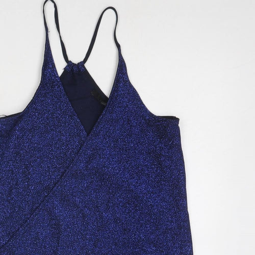 NEXT Womens Blue Viscose Camisole Tank Size 6 V-Neck - Wrap Front Detail