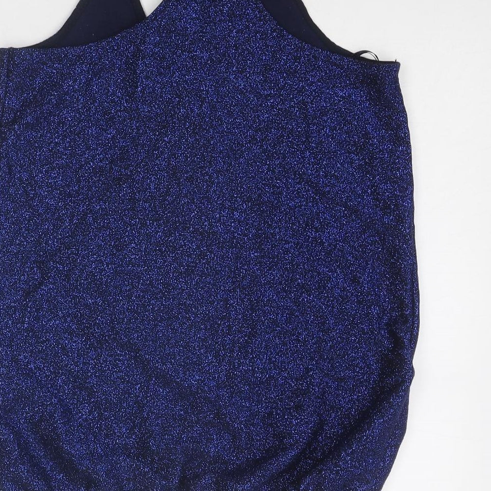 NEXT Womens Blue Viscose Camisole Tank Size 6 V-Neck - Wrap Front Detail