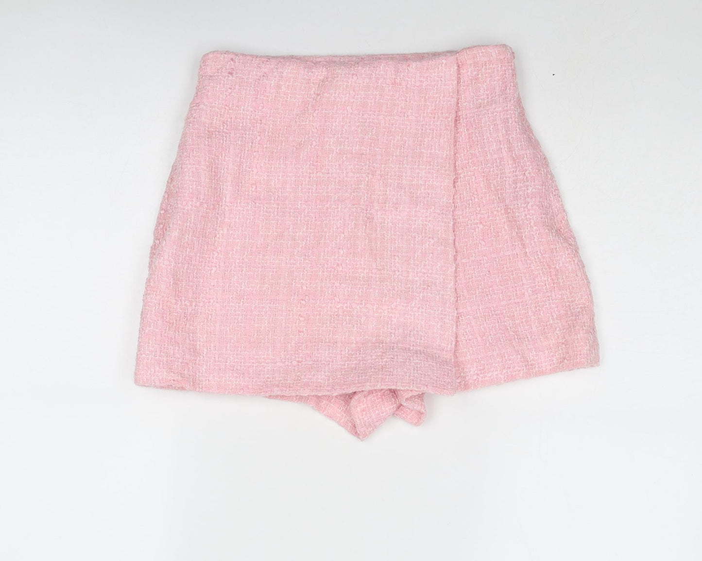Zara Womens Pink Polyester Skort Size S Zip