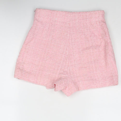 Zara Womens Pink Polyester Skort Size S Zip