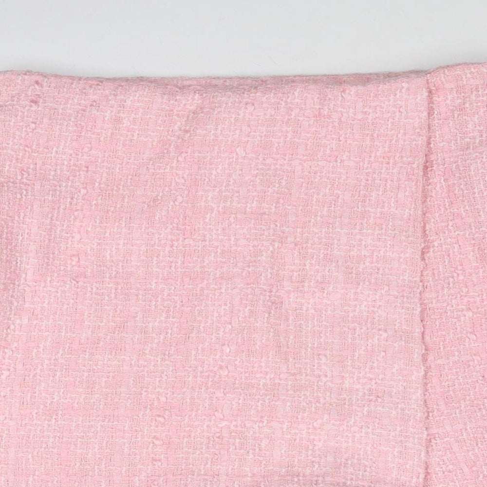 Zara Womens Pink Polyester Skort Size S Zip