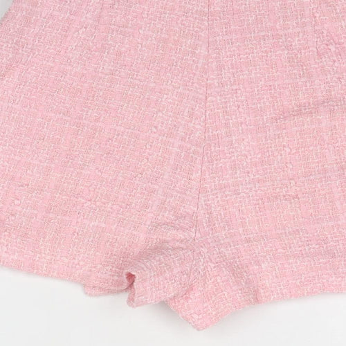 Zara Womens Pink Polyester Skort Size S Zip