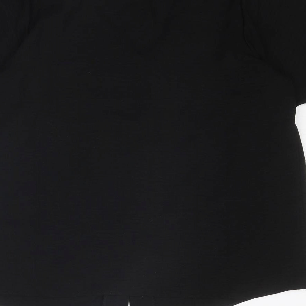 New Look Maternity Womens Black Polyester Basic Button-Up Size 10 V-Neck