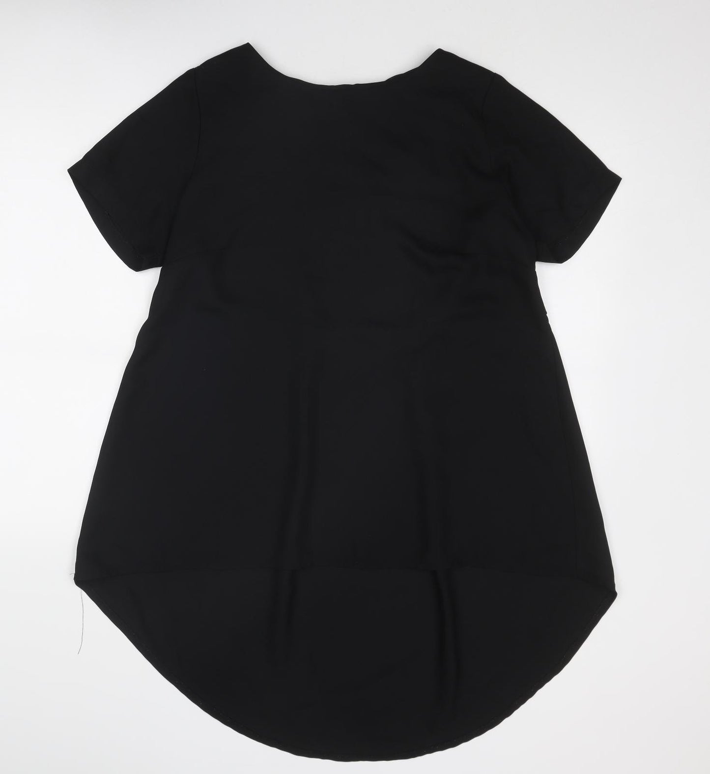 Simply Be Womens Black Polyester Tunic T-Shirt Size 14 Boat Neck