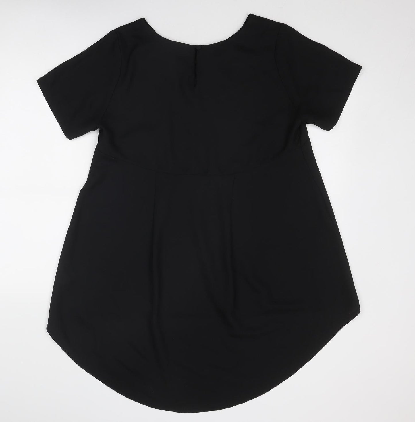 Simply Be Womens Black Polyester Tunic T-Shirt Size 14 Boat Neck