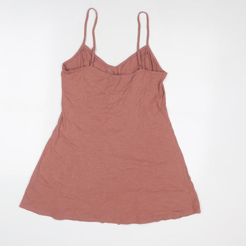 ASOS Womens Pink Cotton A-Line Size 12 V-Neck Button