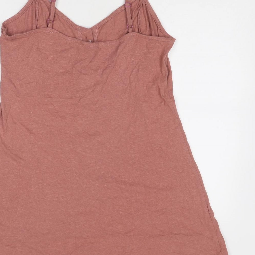 ASOS Womens Pink Cotton A-Line Size 12 V-Neck Button