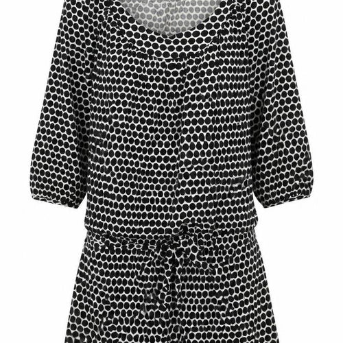 Marks and Spencer Womens Black Polka Dot Cotton A-Line Size 14 Round Neck Pullover