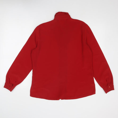 Bonmarché Womens Red Polyester Basic Button-Up Size 14 Collared