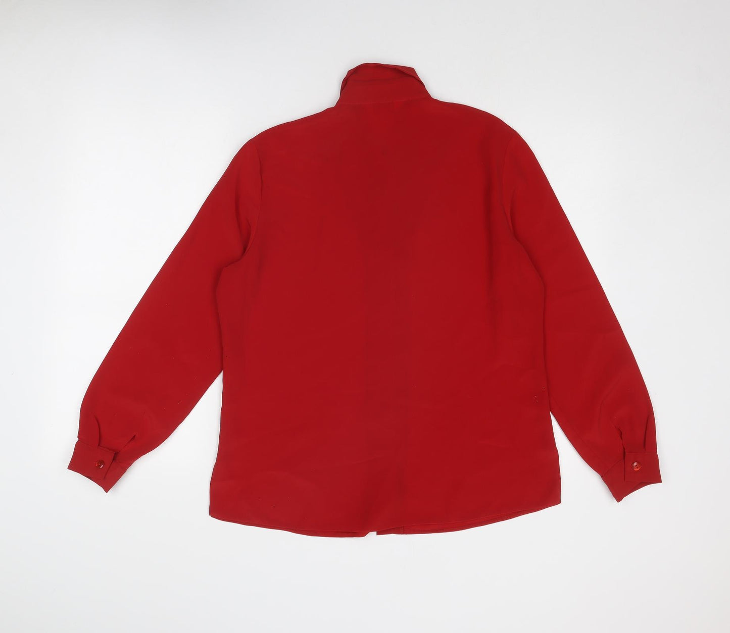 Bonmarché Womens Red Polyester Basic Button-Up Size 14 Collared