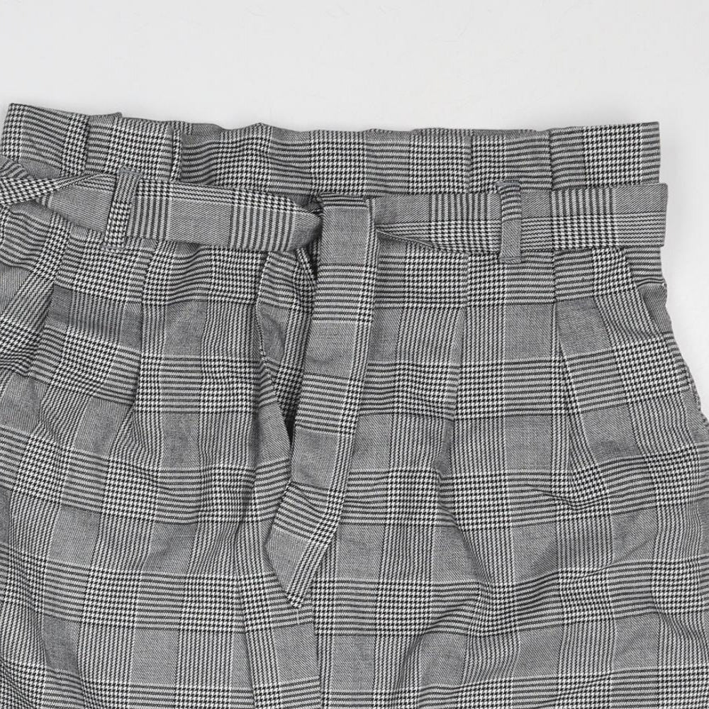 New Look Womens Grey Plaid Polyester A-Line Skirt Size 12