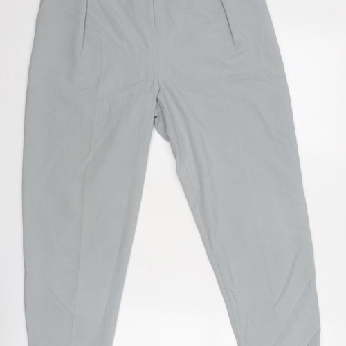 Topshop Womens Grey Polyester Chino Trousers Size 10 Regular Zip