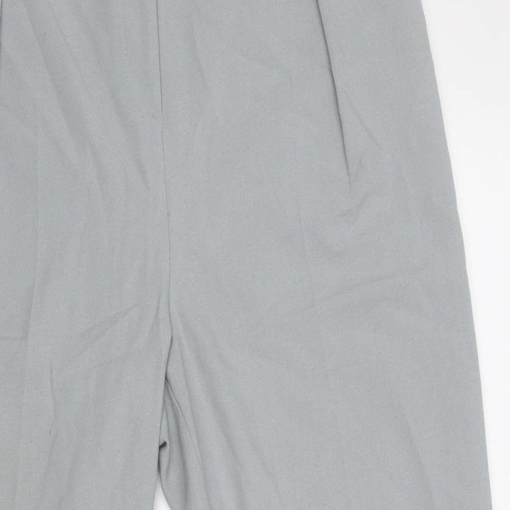 Topshop Womens Grey Polyester Chino Trousers Size 10 Regular Zip