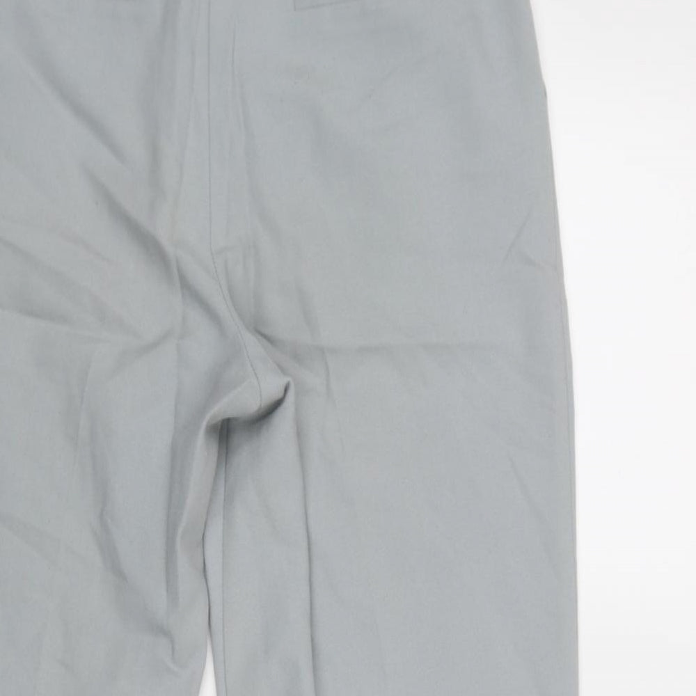 Topshop Womens Grey Polyester Chino Trousers Size 10 Regular Zip