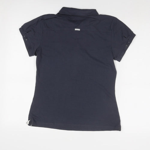 Columbia Womens Blue Cotton Basic Polo Size M Collared