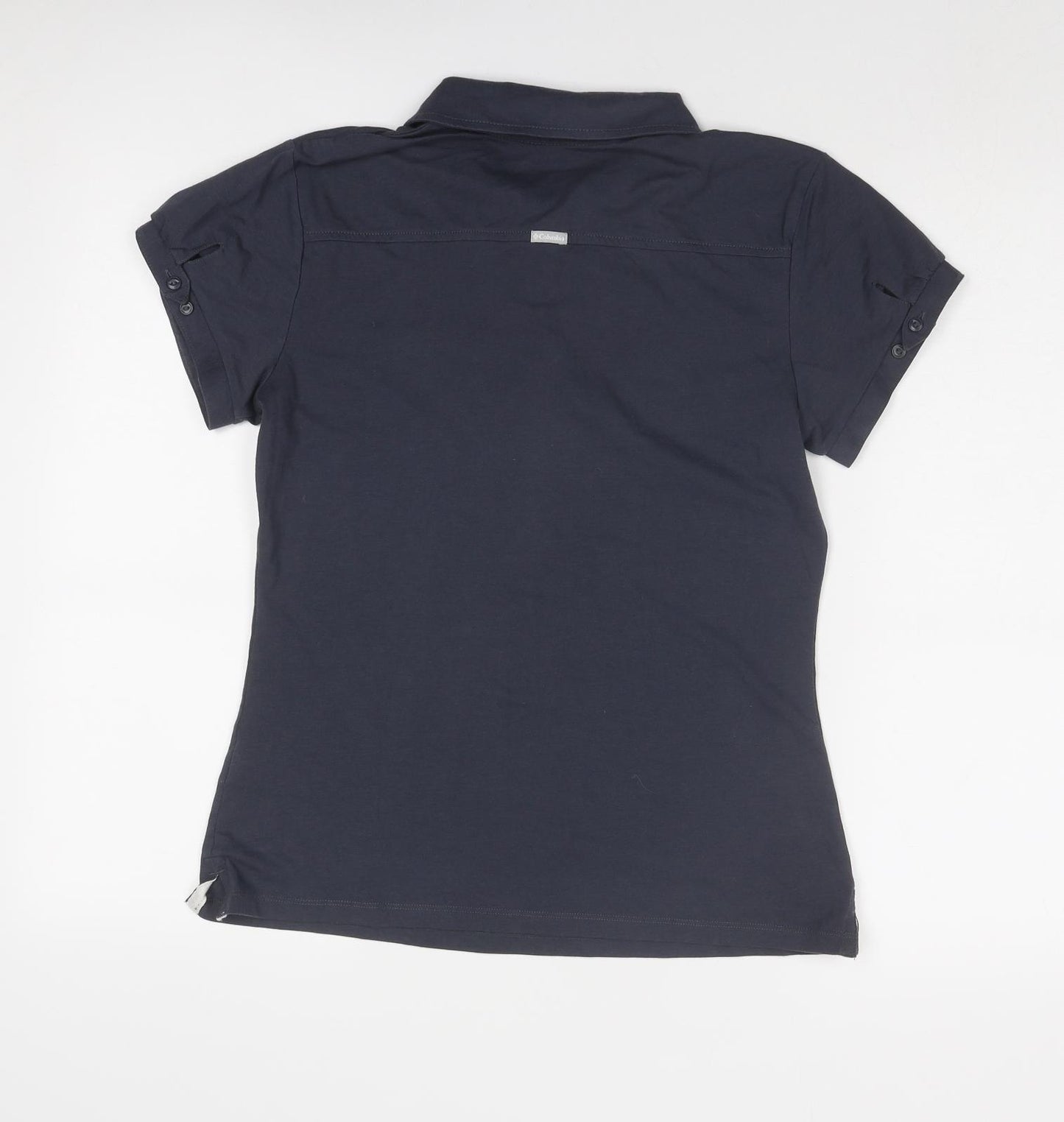 Columbia Womens Blue Cotton Basic Polo Size M Collared
