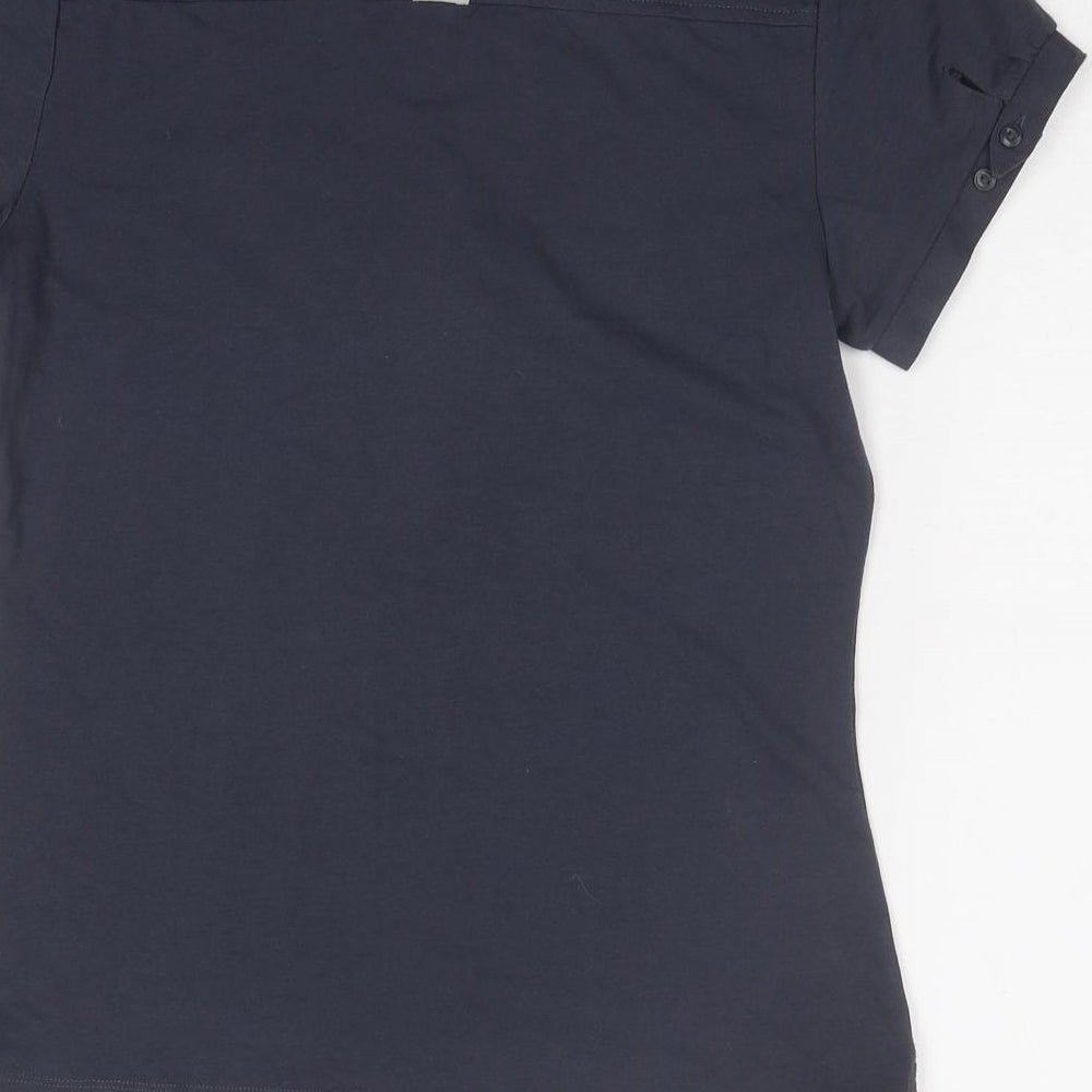 Columbia Womens Blue Cotton Basic Polo Size M Collared