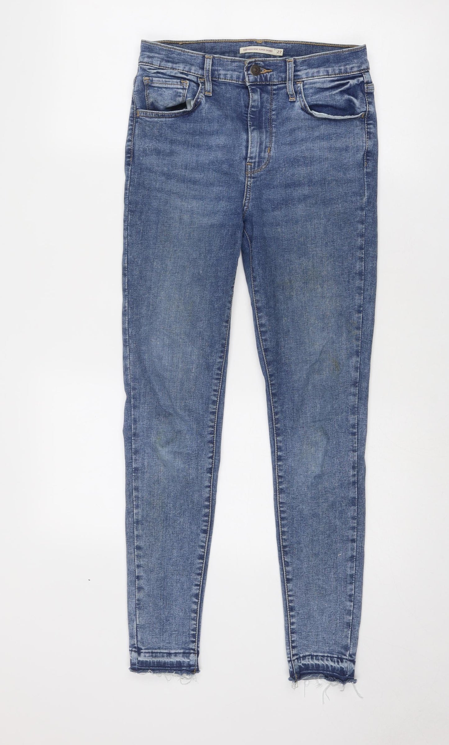 Levi's Womens Blue Cotton Skinny Jeans Size 27 in Regular Zip