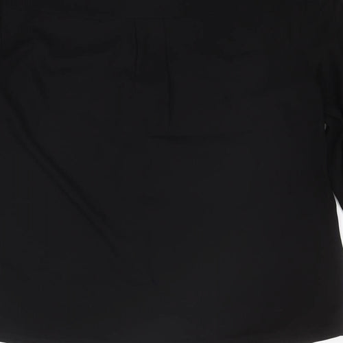 Warehouse Womens Black Polyester Basic Button-Up Size 8 Collared
