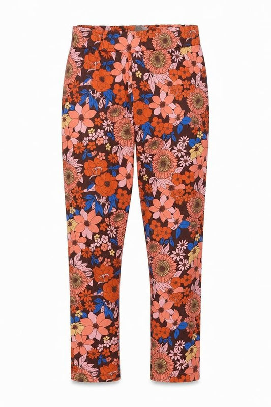 NEXT Girls Multicoloured Floral Polyester Jegging Trousers Size 9 Years Regular Pullover