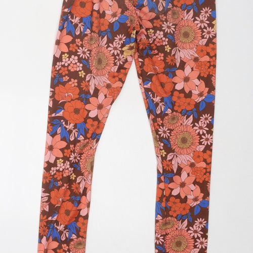 NEXT Girls Multicoloured Floral Polyester Jegging Trousers Size 9 Years Regular Pullover