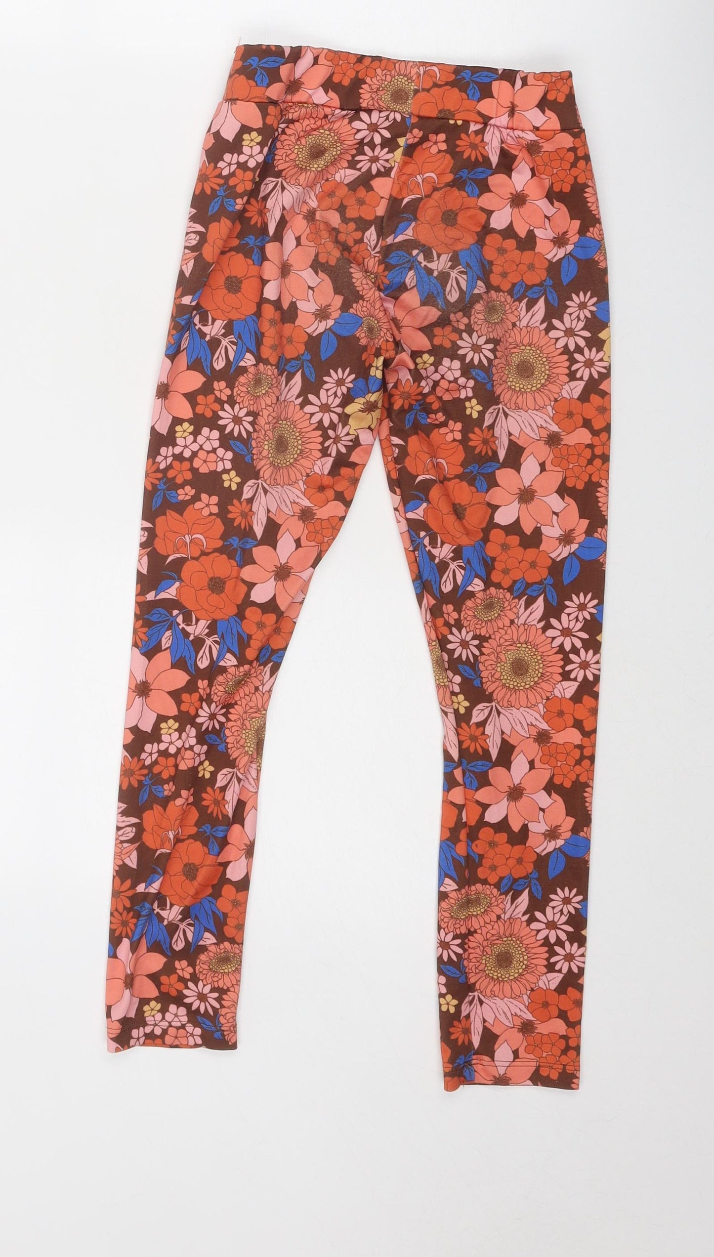 NEXT Girls Multicoloured Floral Polyester Jegging Trousers Size 9 Years Regular Pullover