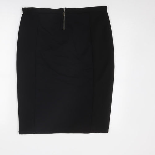 NEXT Womens Black Viscose Straight & Pencil Skirt Size 16 Zip