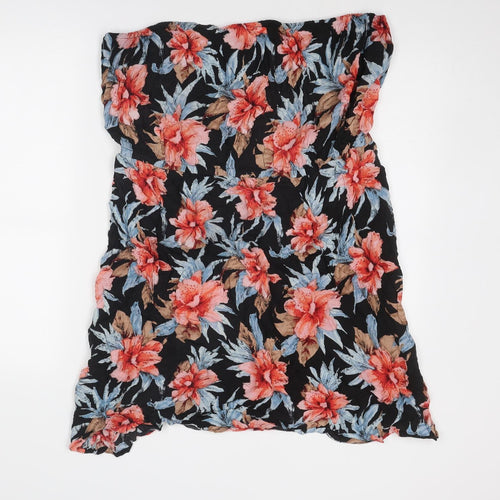 New Look Womens Multicoloured Floral Viscose A-Line Size 14 Off the Shoulder Pullover