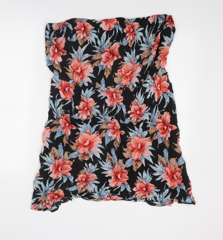 New Look Womens Multicoloured Floral Viscose A-Line Size 14 Off the Shoulder Pullover