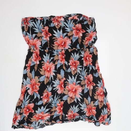 New Look Womens Multicoloured Floral Viscose A-Line Size 14 Off the Shoulder Pullover