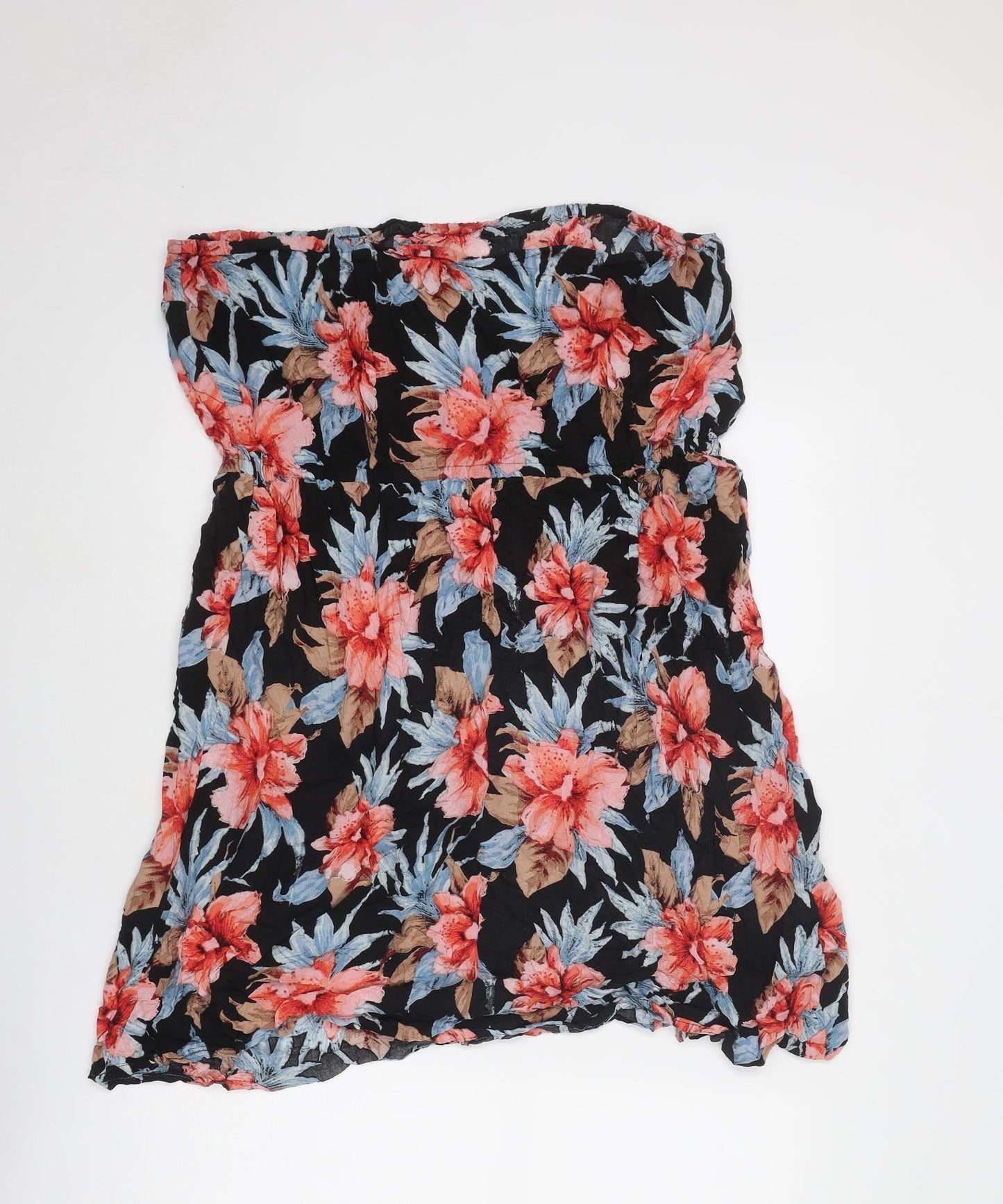 New Look Womens Multicoloured Floral Viscose A-Line Size 14 Off the Shoulder Pullover