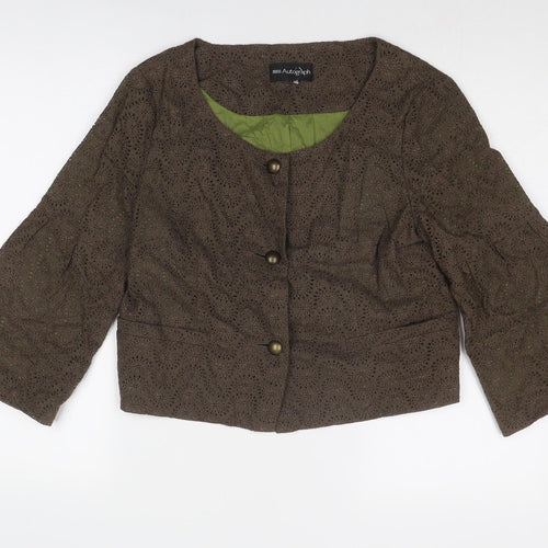 Autograph Womens Brown Jacket Size 12 Button
