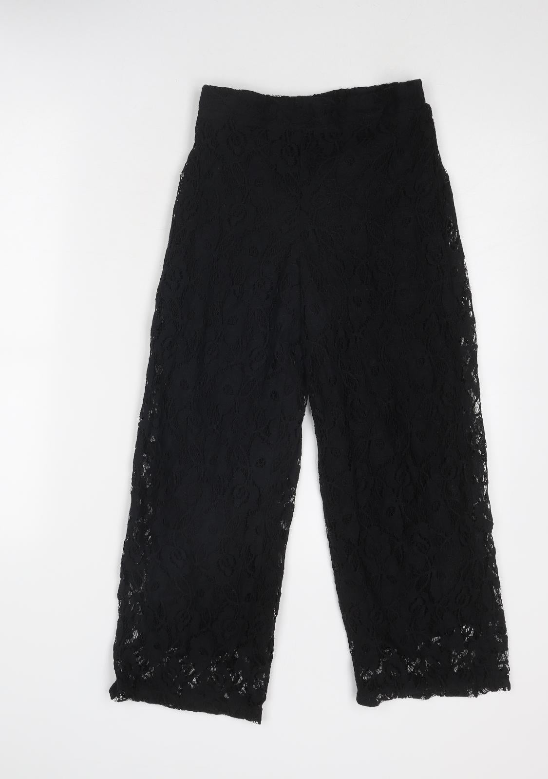 Zara Girls Black Cotton Harem Trousers Size 11-12 Years Regular Pullover