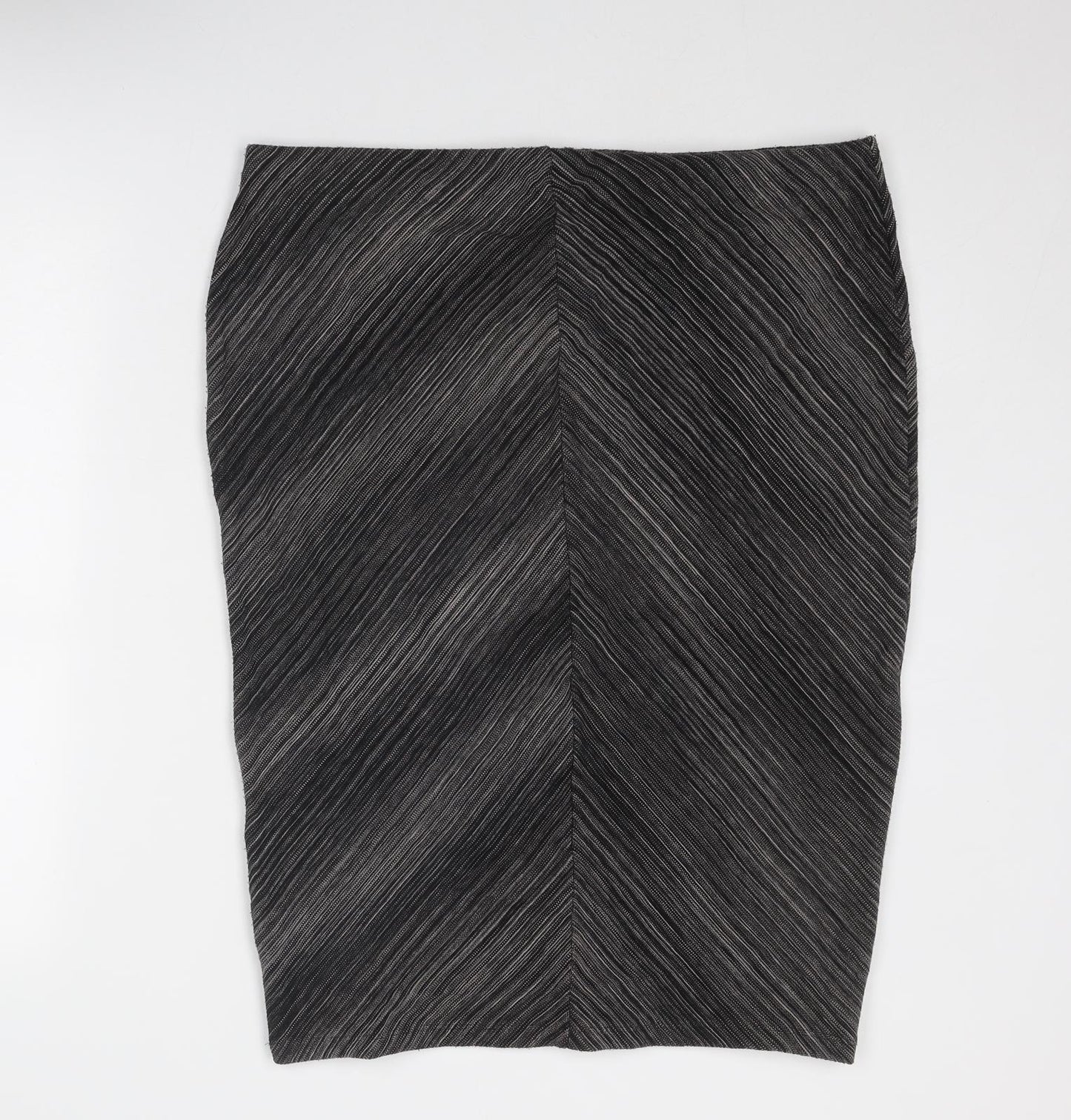Marks and Spencer Womens Black Geometric Viscose Straight & Pencil Skirt Size 18