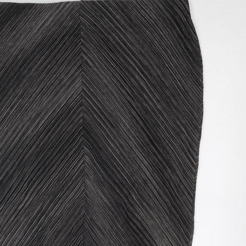 Marks and Spencer Womens Black Geometric Viscose Straight & Pencil Skirt Size 18