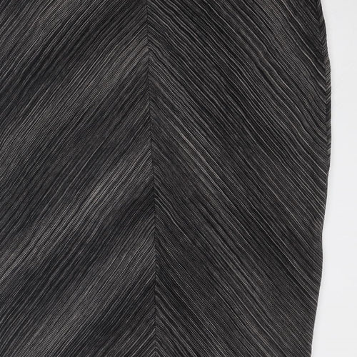 Marks and Spencer Womens Black Geometric Viscose Straight & Pencil Skirt Size 18