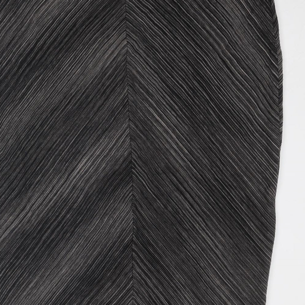 Marks and Spencer Womens Black Geometric Viscose Straight & Pencil Skirt Size 18