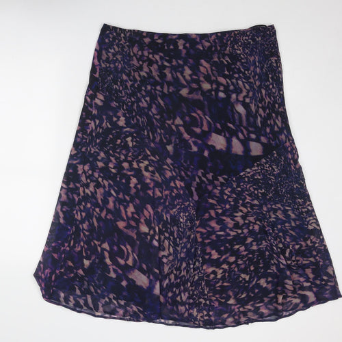 Classic Womens Purple Geometric Polyester Swing Skirt Size 20