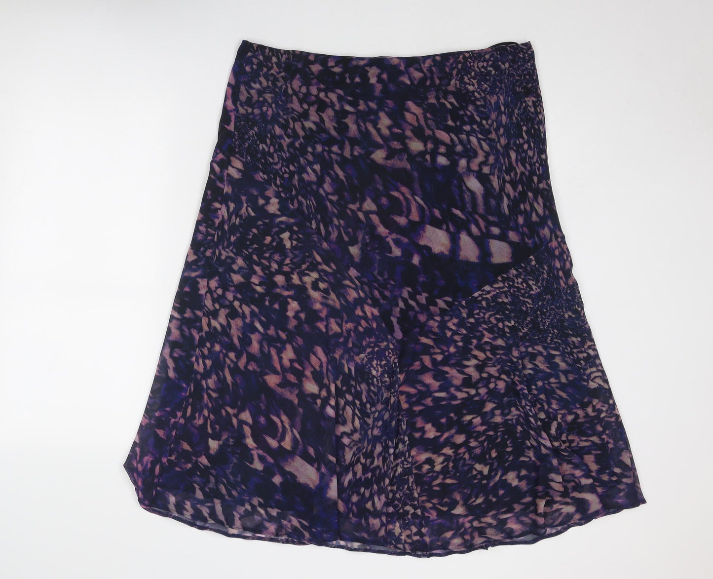Classic Womens Purple Geometric Polyester Swing Skirt Size 20