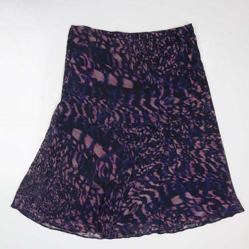 Classic Womens Purple Geometric Polyester Swing Skirt Size 20