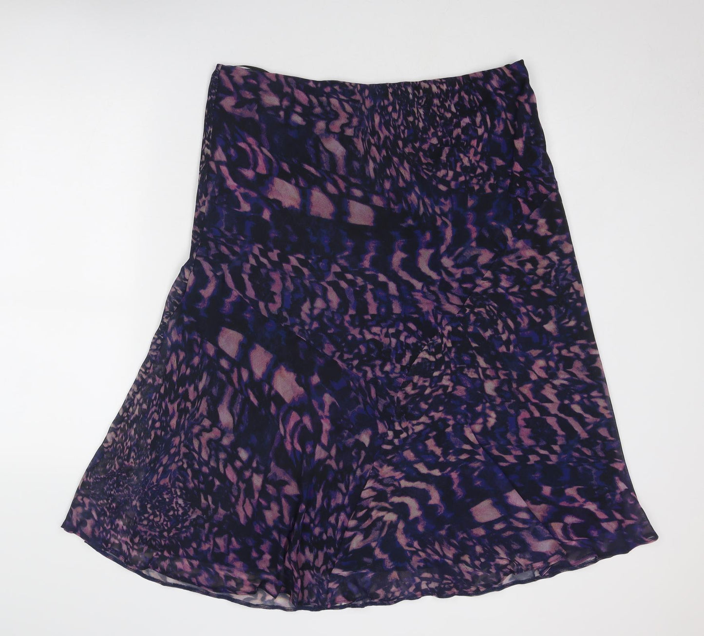 Classic Womens Purple Geometric Polyester Swing Skirt Size 20