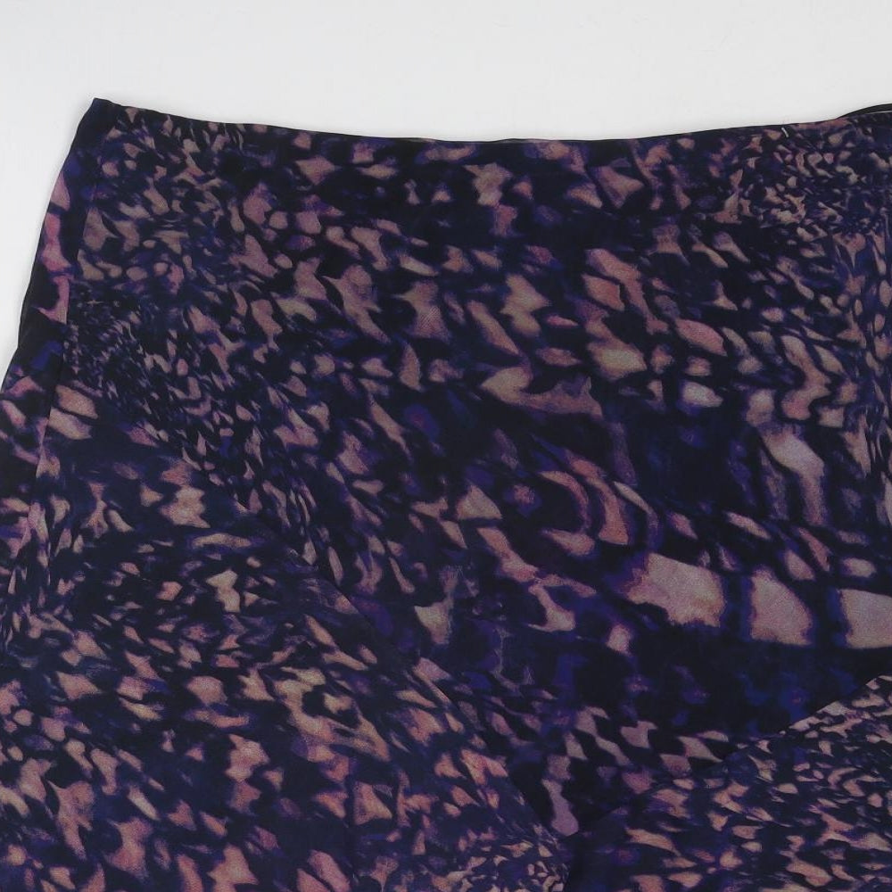Classic Womens Purple Geometric Polyester Swing Skirt Size 20