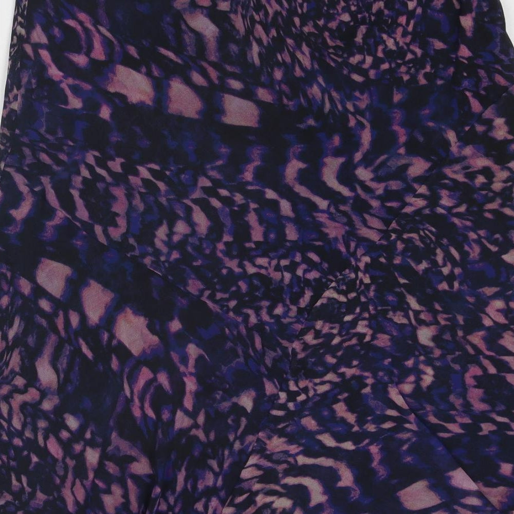 Classic Womens Purple Geometric Polyester Swing Skirt Size 20