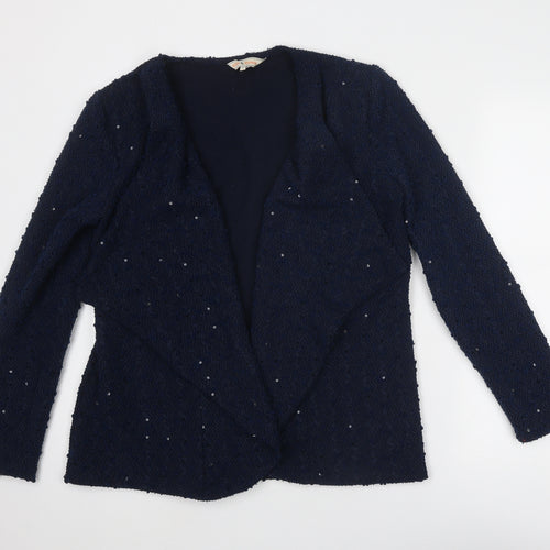 Dorothy Perkins Womens Blue V-Neck Polyester Cardigan Jumper Size 14