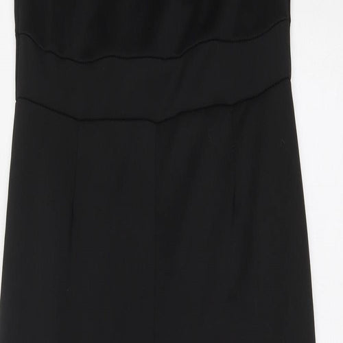 Boohoo Womens Black Polyester Jumpsuit One-Piece Size 14 Zip - Lace Detail