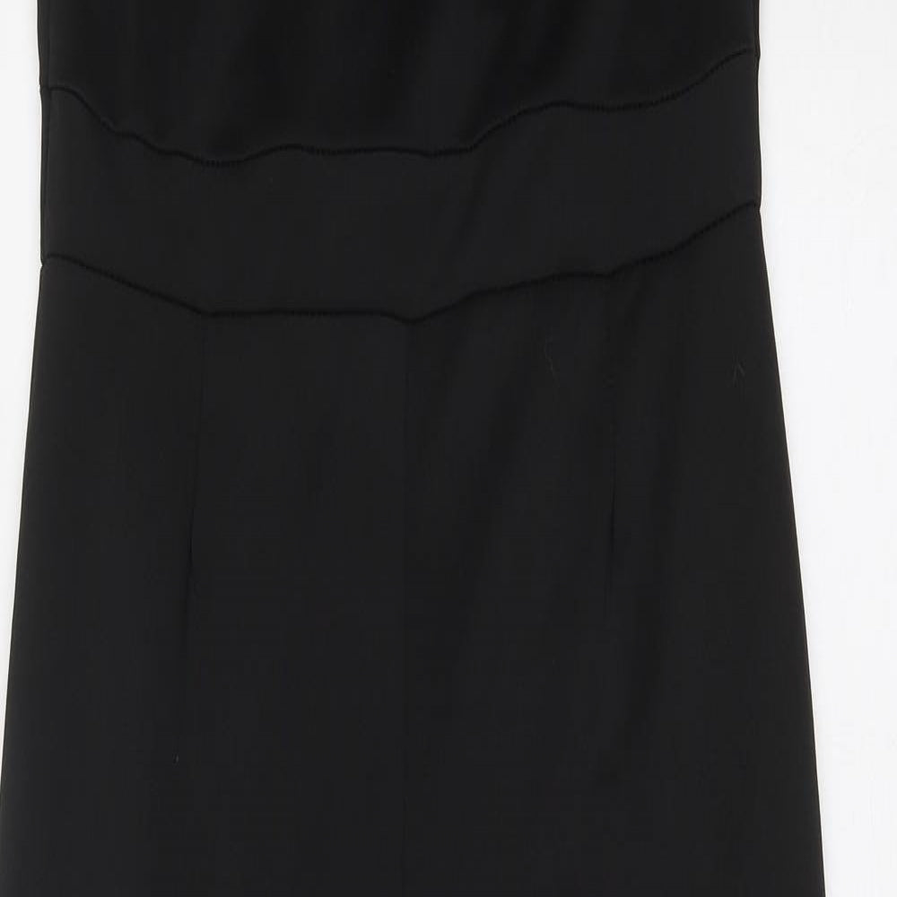 Boohoo Womens Black Polyester Jumpsuit One-Piece Size 14 Zip - Lace Detail
