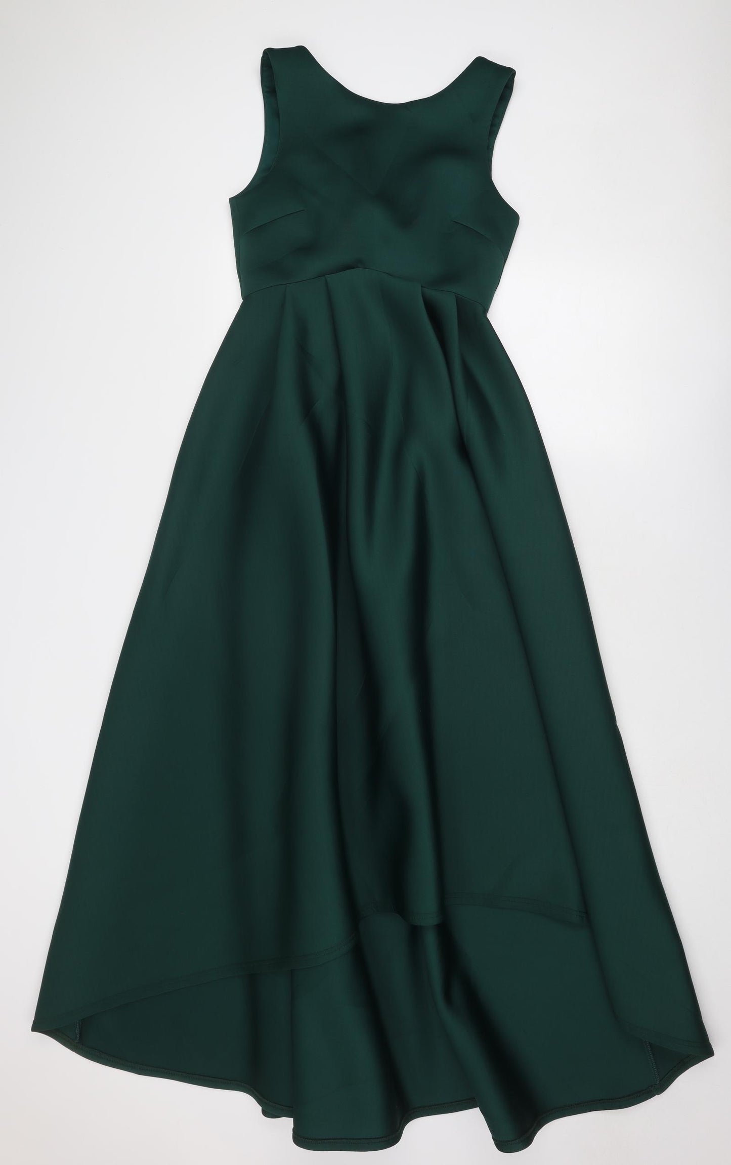True Violet Womens Green Polyester Ball Gown Size 10 Round Neck Zip