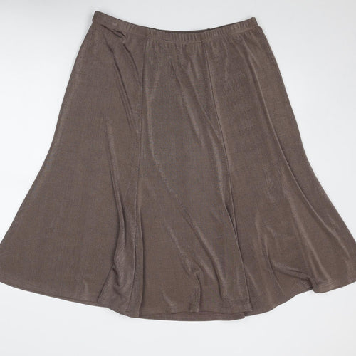Julipa Womens Brown Polyester Swing Skirt Size 20