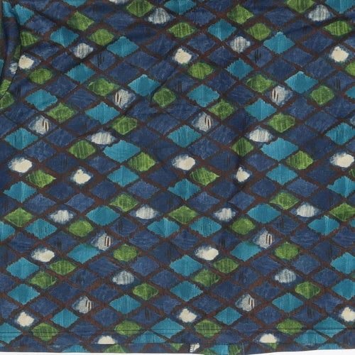 Bonmarché Womens Blue Geometric Polyester Basic Button-Up Size 18 Collared