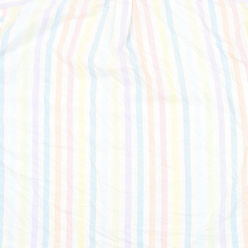 Marks and Spencer Mens Multicoloured Striped Cotton Button-Up Size XL Collared Button